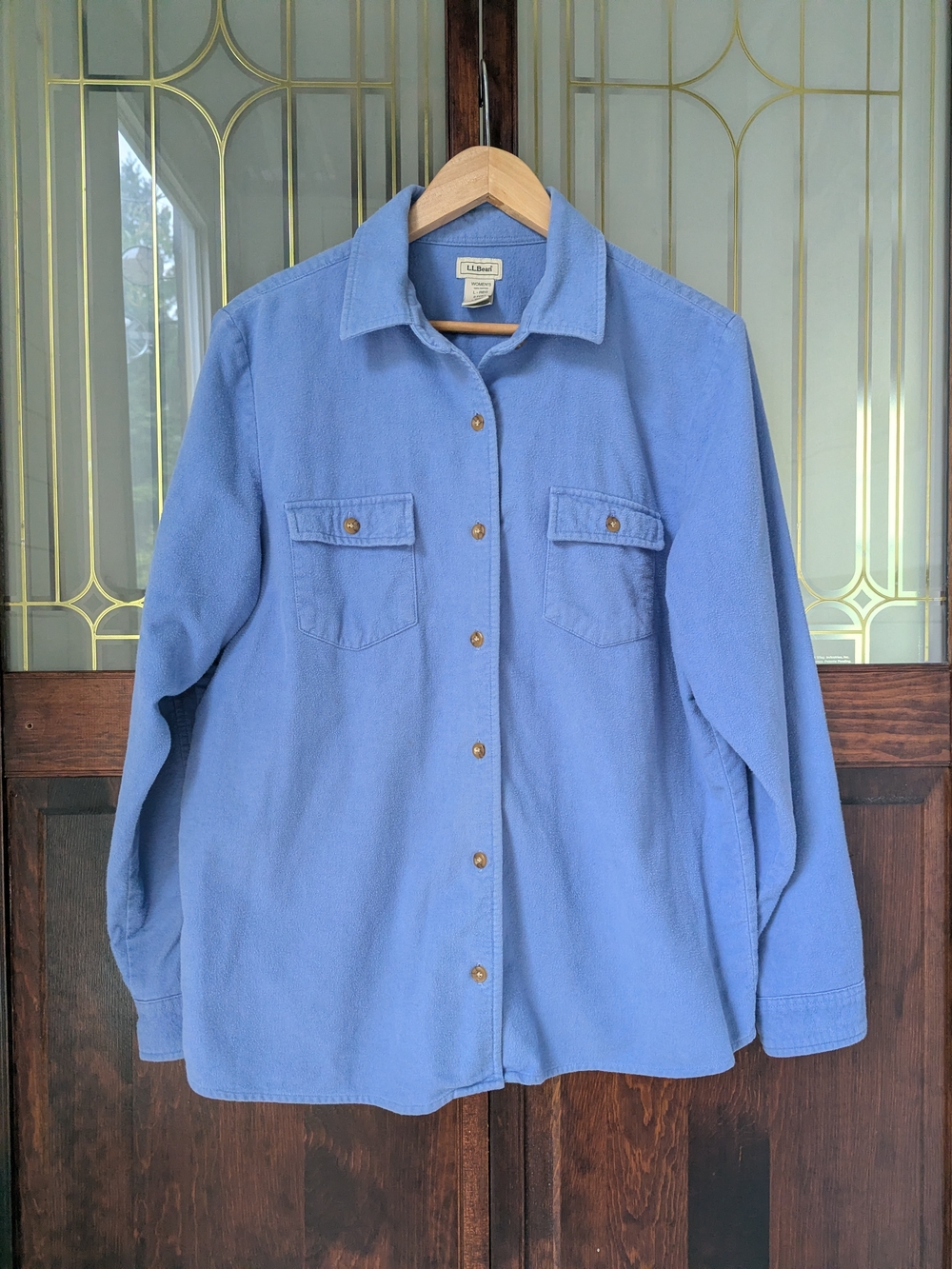 L.L.Bean Women's Vintage Chamois Cornflower Blue Shirt Jacket Shacket Flannel
